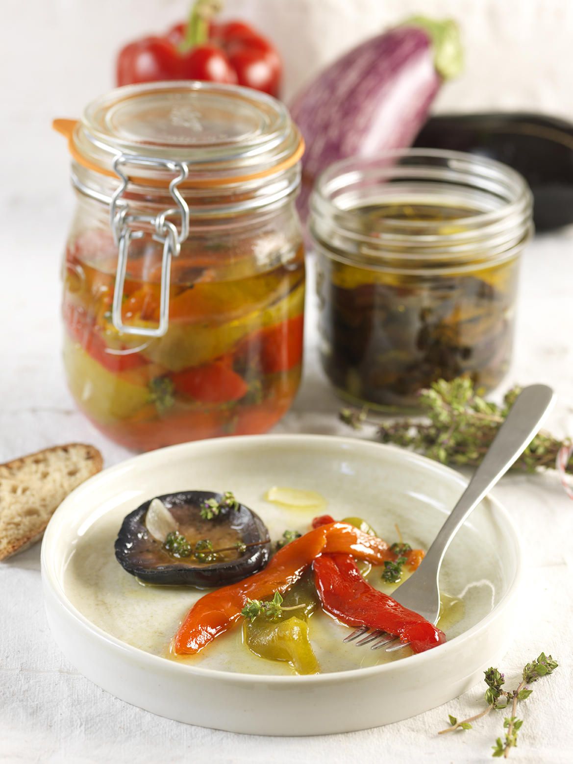 Légumes en bocaux (Aubergine, poivron)